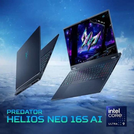 Acer Predator Helios Neo 16S AI | Intel Core Ultra 9-275HX | 16GB RAM | 1TB SSD | GeForce RTX 5060 8GB | Windows 11 Home | 16 inch 240Hz WQXGA OLED Display | Obsidian Black