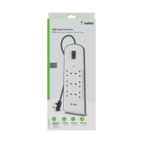 Belkin 2.4 Amp USB Charging 6-outlet Surge Protection Strip