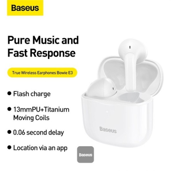 Baseus Bowie E3 Bluetooth Headphone Wireless Headphones (White)