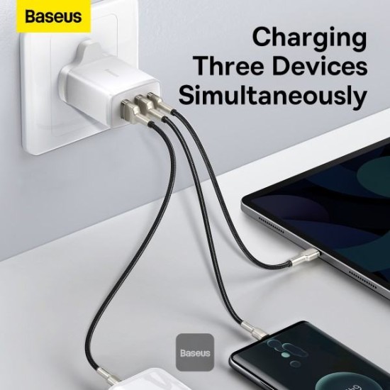 BASEUS Compact Quick Charger 2U+C Three Ports 30W Travel Power