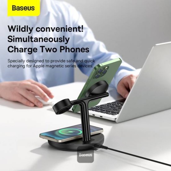 Baseus Swan 3-in-1 Wireless Magnetic Charging Bracket 20W (Black)