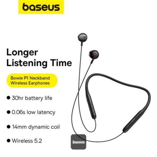 Baseus Bowie P1 Neckband Wireless Earphones (Black)