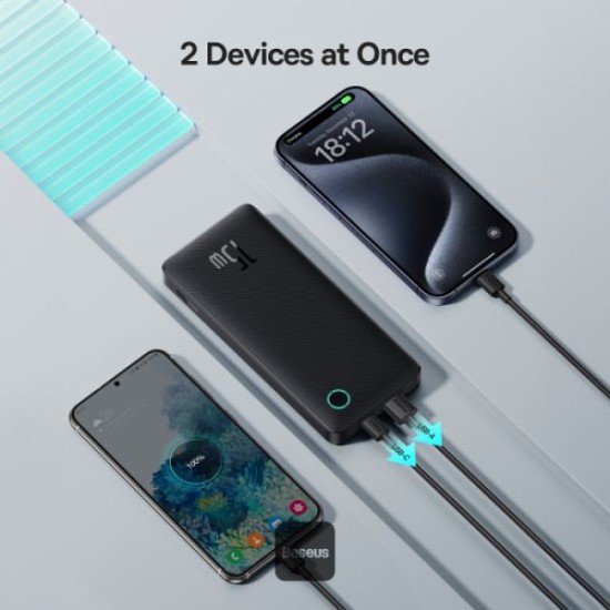 Baseus Airpow Lite 10000mAh Fast Charge Power Bank 15W With Type-C and USB-A Port (Black)