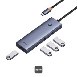 Baseus UltraJoy Series 4-in-1 USB-C Hub To USB 3.0 Extention (Grey)