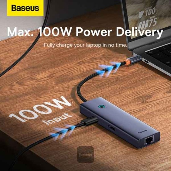 Baseus Flite Series 7-Port HUB Docking Station - 4K Fast Charging, (100W PD)