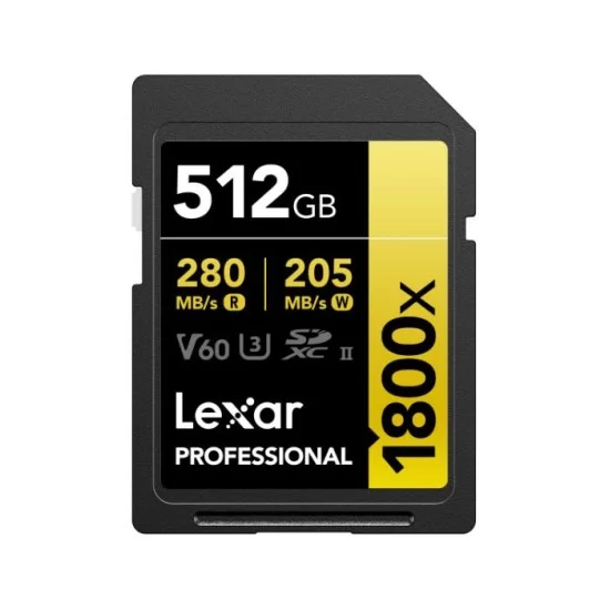 Lexar® Professional 1800x SDXC™ UHS-II Card GOLD Series (512GB)
