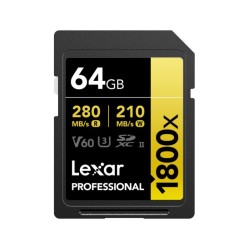 Lexar® Professional 1800x SDXC™ UHS-II Card GOLD Series (64GB)