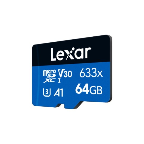 Lexar® High-Performance 633x microSDHC™/ microSDXC™ UHS-I Card BLUE Series (64GB)