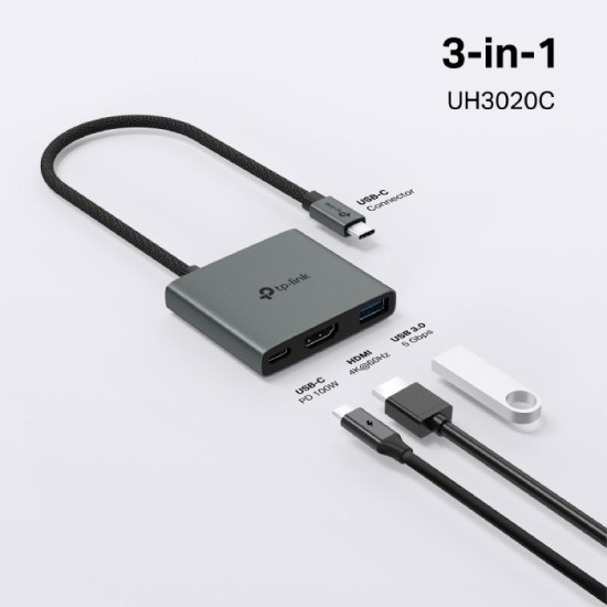 TP-Link UH3020C | USB Type-C 3 in 1 Hub
