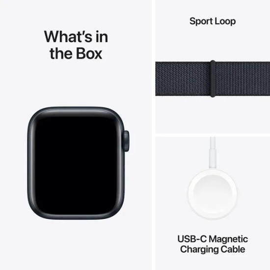 Apple Watch SE GPS, Ink Sport Loop, 40mm Retina LTPO OLED Display, Midnight Aluminium Case