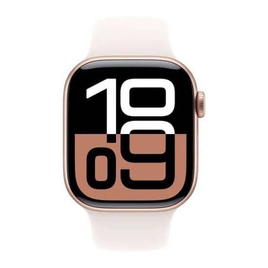 Apple Watch Series 10 GPS, Light Blush Sport Band, 42mm Retina OLED Display, Rose Gold Aluminium Case (S/M)