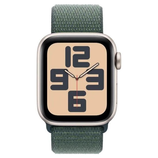 Apple Watch SE GPS, Lake Green Sport Band, 40mm Retina LTPO OLED Display, Starlight Aluminium Case