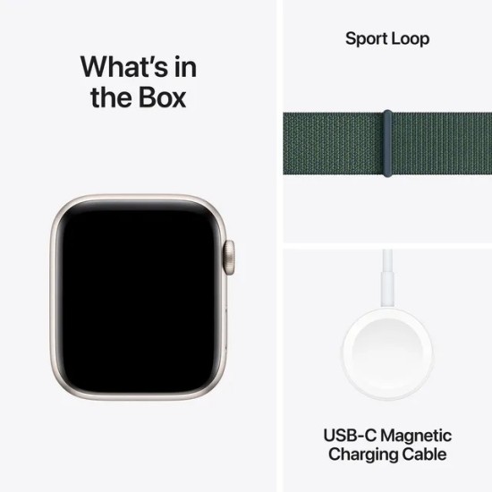 Apple Watch SE GPS + Cellular, Lake Green Sport Loop, 44mm Retina LTPO OLED Display, Starlight Aluminium Case