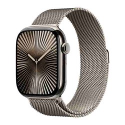 Apple Watch Series 10 GPS + Cellular, Milanese Loop 46mm Retina LTPO3 OLED Display, Natural Titanium Case (S/M)