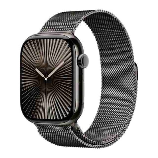 Apple Watch Series 10 GPS + Cellular, Milanese Loop 46mm Retina LTPO3 OLED Display, Slate Titanium Case (S/M)