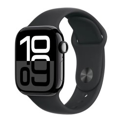 Apple Watch Series 10 GPS + Cellular, Black Sport Band, 46mm Retina OLED Display, Black Aluminum Case (M/L)