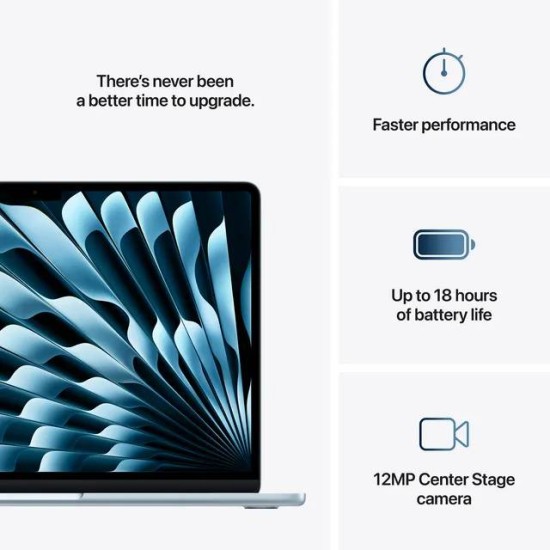 Apple MacBook Air | M4 Chip | 13.6 Inch | 10-Core CPU | 10-Core GPU | 24GB RAM | 1TB SSD | English Keyboard | Sky Blue (2025)