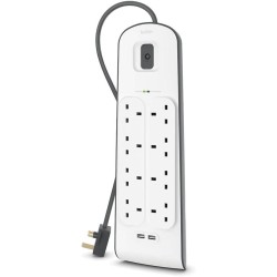 Belkin USB Surge Protector,8 Way/8 Plug Electrical Extension Socket