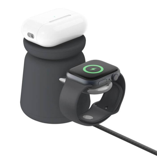Belkin BoostCharge Pro 2-in-1 Wireless Charging Dock with MagSafe 15W (Black)