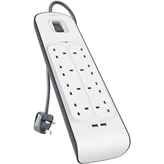 Belkin Surge Protector 8 X 2.4Amp + 2 X 2.4 Amp USB A With Power Cord