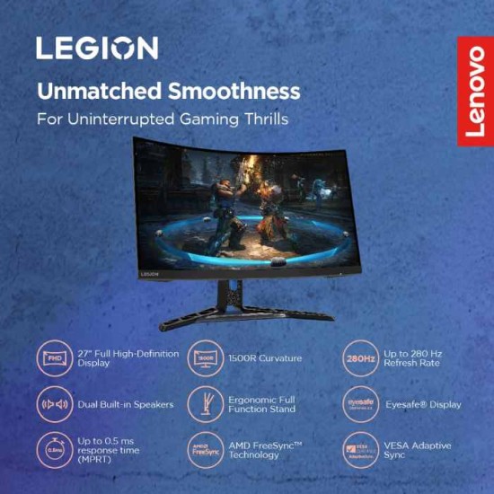 Lenovo Legion R27fc-30 FHD 27" 240Hz Curved Gaming Monitor 