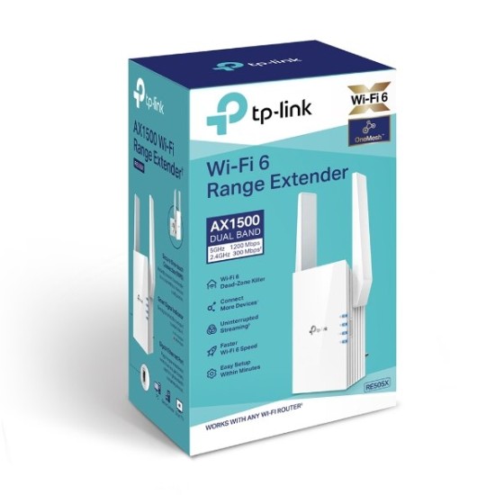 TP-Link RE505X | AX1500 Wi-Fi 6 Range Extender