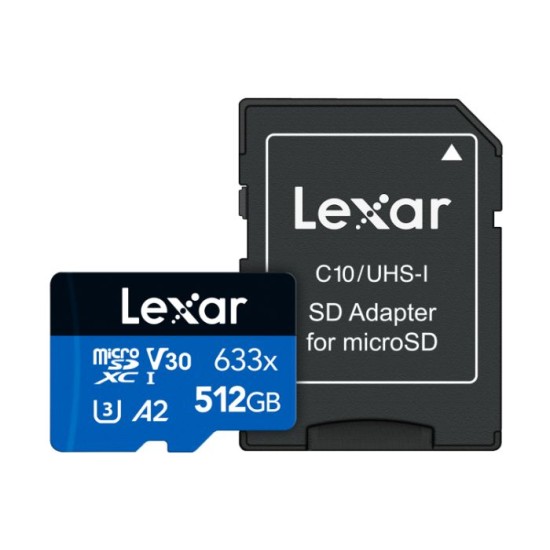 Lexar® High-Performance 633x microSDHC™/ microSDXC™ UHS-I Card BLUE Series (512GB)