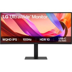 LG 34 inch 21:9 UltraWide™ WQHD (3440x1440) IPS Monitor | HDR10 with sRGB 99% (Typ.), All-in-one USB-C Connectivity
