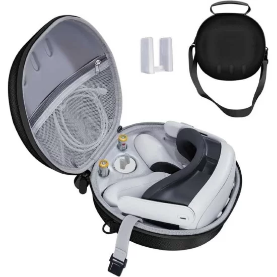 XICEN Hard Case Compatible with Meta Oculus Quest 3 VR Gaming (Black)