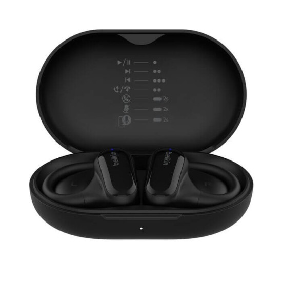 Belkin SoundForm ClearFit Open-Ear Wireless Earbuds (Black)