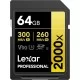 Lexar® Professional 2000x SDHC™/SDXC™ UHS-II Card GOLD Series (64GB)