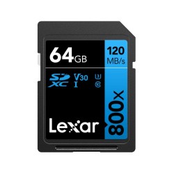 Lexar® High-Performance 800x SDHC™/SDXC™ UHS-I Card BLUE Series (64GB)