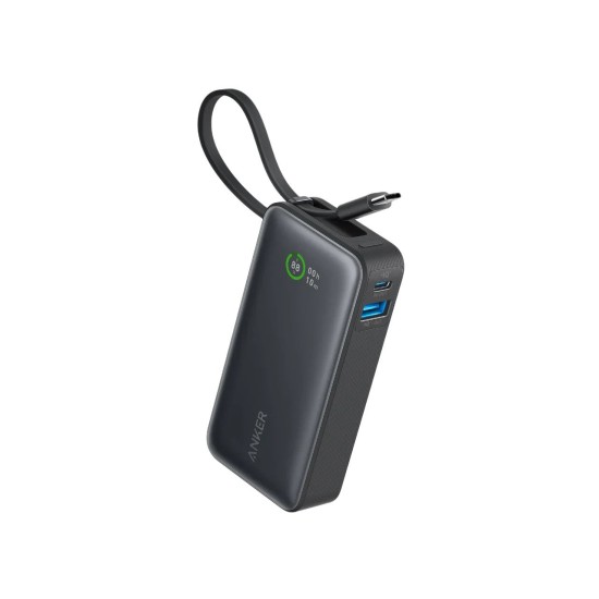 Anker Nano Power Bank (30W, Built-In USB-C Cable) (Black)