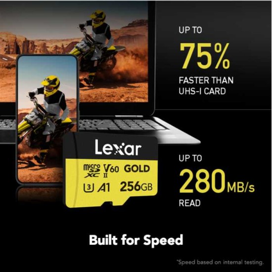 Lexar® Professional GOLD microSDXC™ UHS-II Card (256GB)