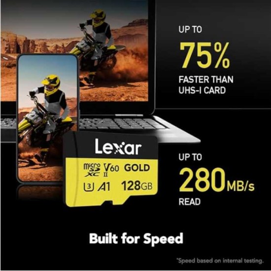 Lexar® Professional GOLD microSDXC™ UHS-II Card (128GB)