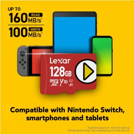 Lexar® PLAY microSDXC™ UHS-I Card (128GB)