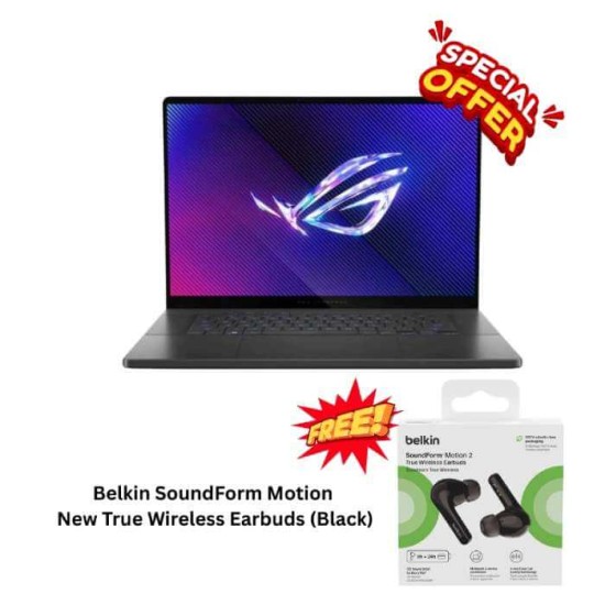 Asus ROG Zephyrus G16 |Intel® Core™ Ultra 9 185H | 16GB RAM | 1TB SSD | Nvidia GeForce RTX 4070 | Windows 11 Home | 16 inch" QHD Display | Eclipse Grey