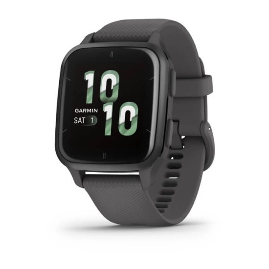 Garmin Venu® Sq 2 Slate Aluminium Bezel with Shadow Grey Case and Silicone Band