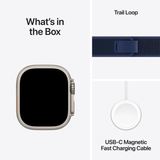 Apple Watch Ultra 2 GPS + Cellular, Blue Trail Loop, 49mm Display, Natural Titanium Case (S/M)