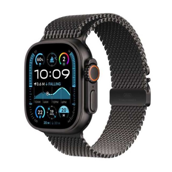 Apple Watch Ultra 2 GPS + Cellular, Black Titanium Milanese Loop, 49mm Display, Black Titanium Case (L)