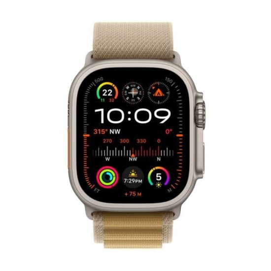 Apple Watch Ultra 2 GPS + Cellular, Tan Alpine Loop, 49mm Display, Natural Titanium Case (M)