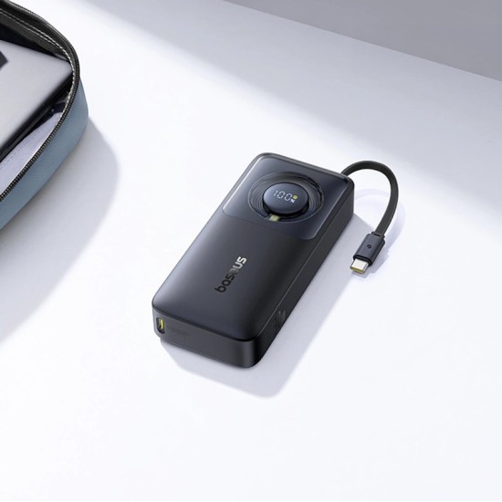 Baseus Free2Pull 10000mAh 30W powerbank with USB-C port and retractable USB-C cable (Black)