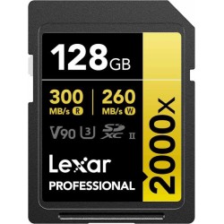 Lexar® Professional 2000x SDHC™/SDXC™ UHS-II Card GOLD Series (128GB)