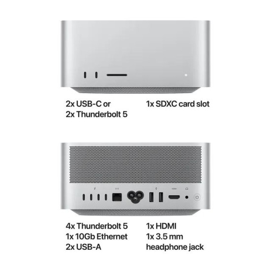 Apple Mac Studio | M3 Ultra Chip | 28-Core CPU | 60-Core GPU | 96GB RAM | 1TB SSD | Silver 