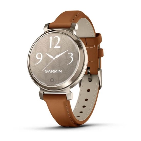 Garmin Lily® 2 Classic Cream Gold with Tan Leather Band