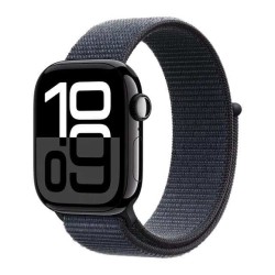 Apple Watch Series 10 GPS, Ink Sport Loop, 42mm Retina OLED Display, Jet Black Aluminium Case