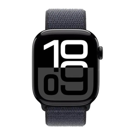 Apple Watch Series 10 GPS, Ink Sport Loop, 46mm Retina OLED Display, Jet Black Aluminium Case