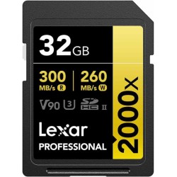 Lexar® Professional 2000x SDHC™/SDXC™ UHS-II Card GOLD Series (32GB)