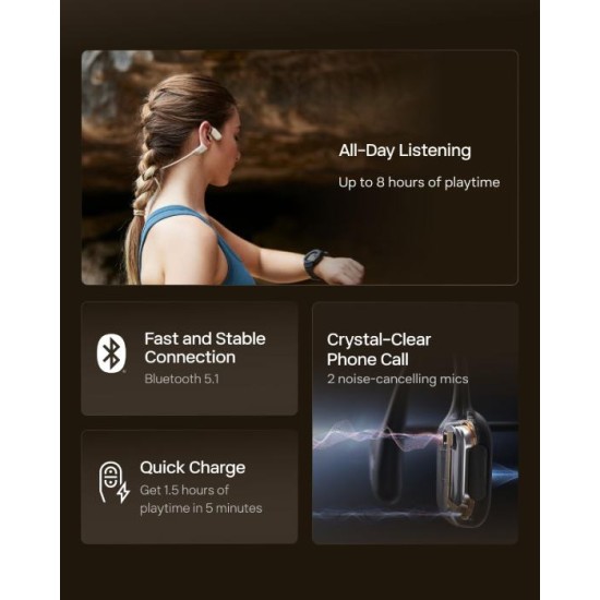 Shokz OpenRun Pro Mini Bone Conduction Sport Headphone (Beige)