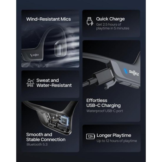 Shokz OpenRun Pro 2 Bone Conduction Sports Headphones
